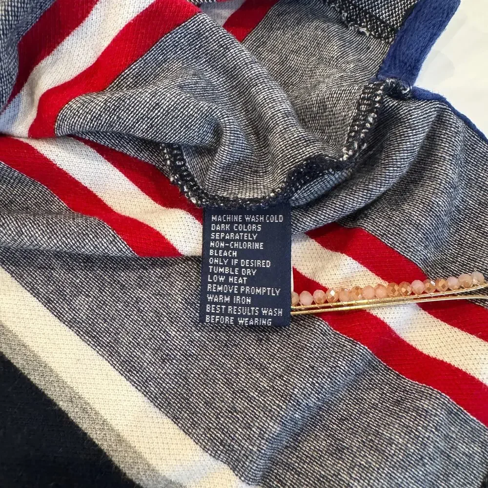 Chaps Ralph Lauren Polo Shirt Men's L Striped Crest Logo Cotton Preppy Golf